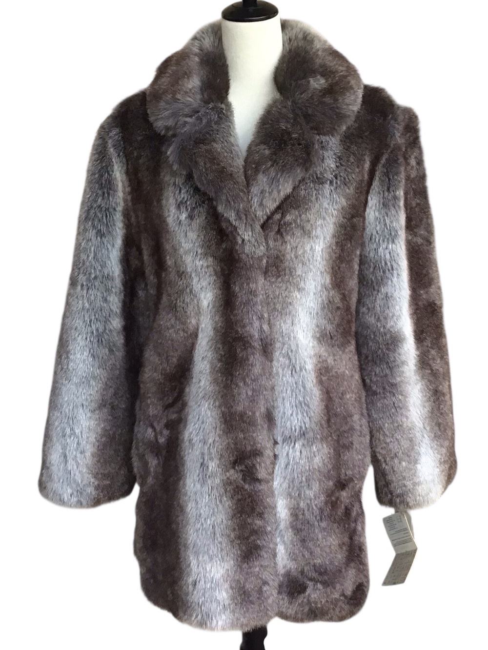 Dennis Basso Faux Fur Coat NEW